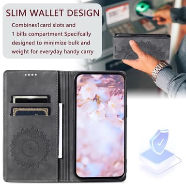 För Samsung Galaxy S25 plånboksfodral Fodral Skal Mandala blommönster