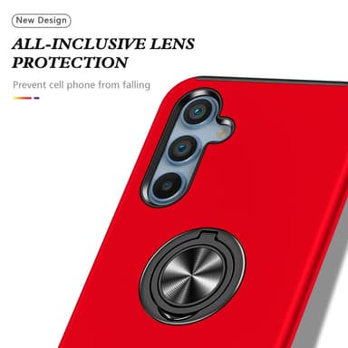 Samsung Galaxy S25 / S24 Hybrid skal med Finger Ring - Röd