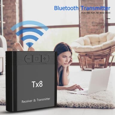 2-i-1 Bluetooth Sändare Mottagare Adapter för Musik Ljud Transceiver