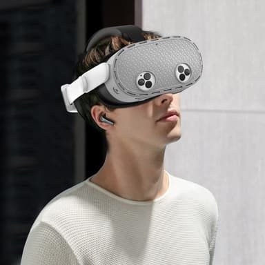För Meta Quest 3S Skyddsfodral VR Headset Silikonskydd - Grå