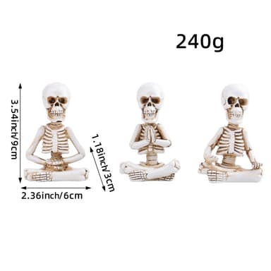 3 ST Halloween Spooky Skräckprydnad Skrämmande Dekoration Fest Skelettfigurer
