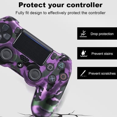 Skal för Sony PlayStation 4 Pro Slim PS4 Anti-Slip Silikon Skin Cover - Red Phoenix Feather