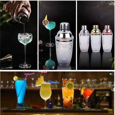 385 ml Cocktail Shaker vävd textur glas + lock i rostfritt stål Cup