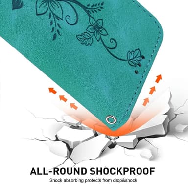 För Xiaomi Redmi 14C Fodral Ställ Plånboksfodral Blommönster - Grön