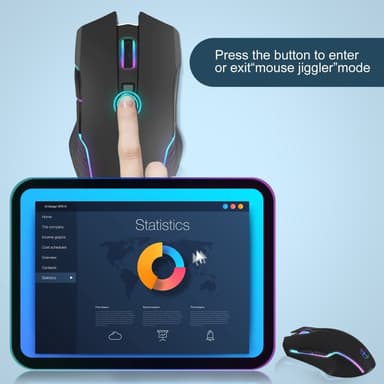 2,4G trådlös mus Jiggler sladdlös 7 knappar ljuseffekt stöd 800/1200/1600DPI