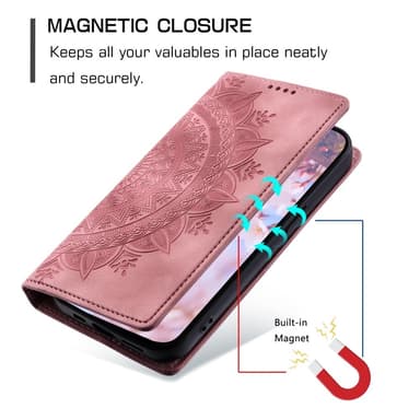 För Samsung Galaxy S25 plånboksfodral Fodral Skal Mandala blommönster