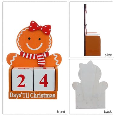 Nedräkning till jul pepparkaksgubbe Trä adventskalender