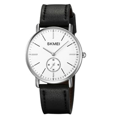 SKMEI Armbandsklocka Klocka Läderrem Rund kvartsklocka - Silver