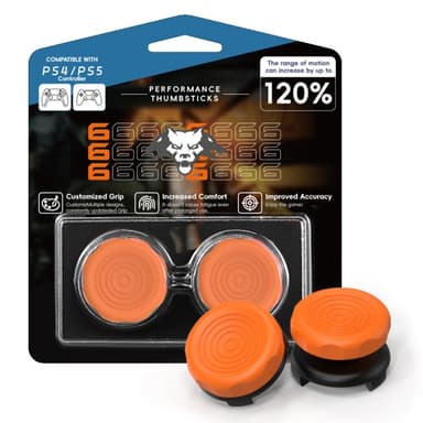 2st Tumgrepp Fingergrepp för Sony PlayStation 5 / 4 Joystick Silikon - orange