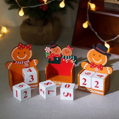 Nedräkning till jul pepparkaksgubbe Trä adventskalender