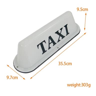 12V Universal Taxi Taklampa PP Tak LED Lampa - Vit / Gummimagnet