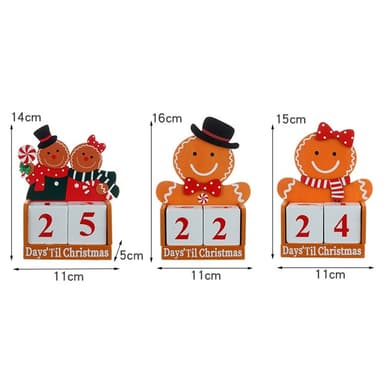 Nedräkning till jul pepparkaksgubbe Trä adventskalender