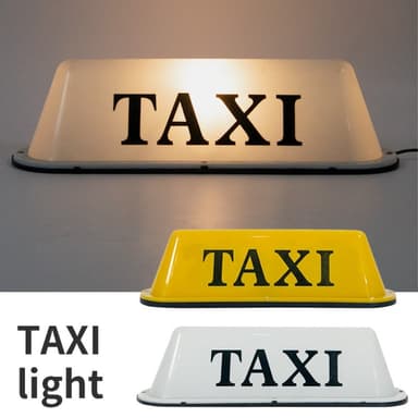 12V Universal Taxi Taklampa PP Tak LED Lampa - Vit / Gummimagnet
