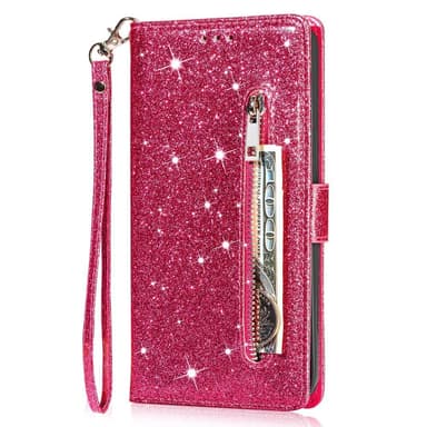 För Samsung Galaxy S25 Ultra Ställbart Glitterfodral med Dragkedjeficka