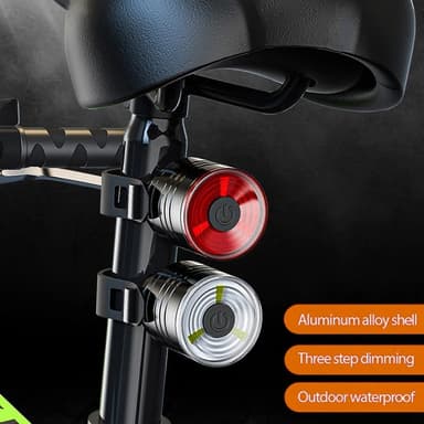 Cykel Belysning Ljus Cykelhjälm LED fram/bakljus Vattentät - Vit