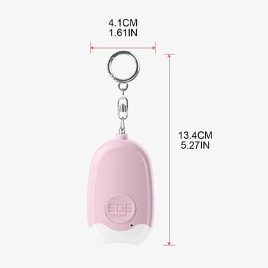 Personlig Alarm Ficklampa Bärbar Självförsvar 130dB Högljudd Varning Nyckelring