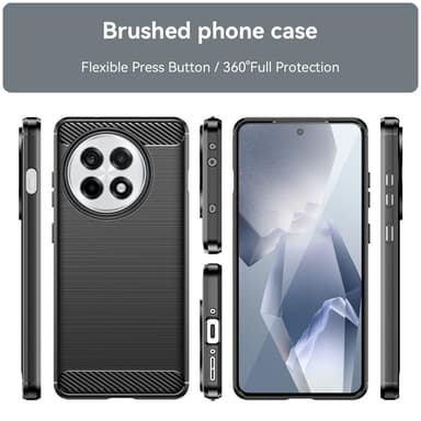 Telefonfodral TPU Skal bakskal Carbon OnePlus 13R - Svart