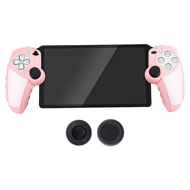 Playstation 5 / PS5 Silikon Skin Skal Fodral Anti-Slip Skydd + Joystick Caps - Rosa