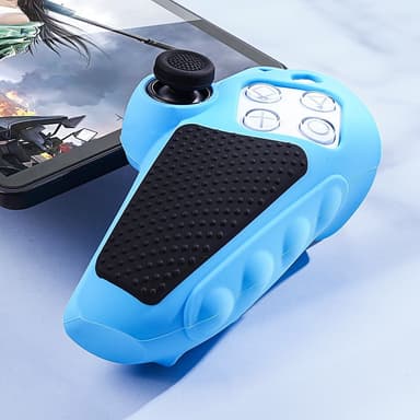 Playstation 5 / PS5 Silikon Skin Skal Fodral Anti-Slip Skydd + Joystick Caps - Blå