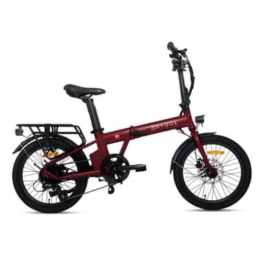 Virum  - Fällbar Ultra-Lätt Elcykel 36V 10Ah - Sangria Röd