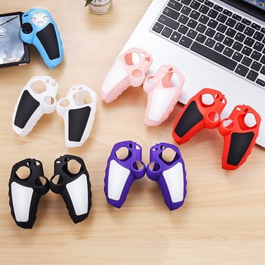 Playstation 5 / PS5 Silikon Skin Skal Fodral Anti-Slip Skydd + Joystick Caps - Blå