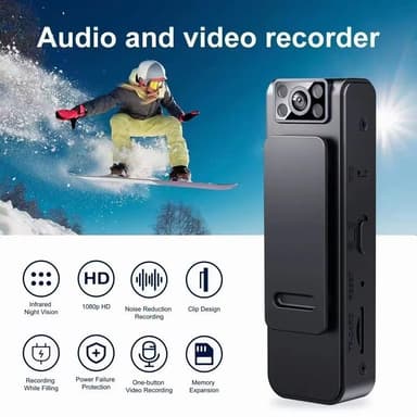 L8+ WiFi HD 1080P Minikamera Back Clip Bodycam Röst- och ljudinspelare