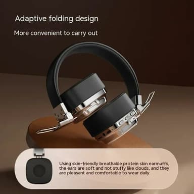 Bluetooth HiFi Sound Over Ear-hörlurar Brusreducering Trådlöst Headset - Silver+Svart
