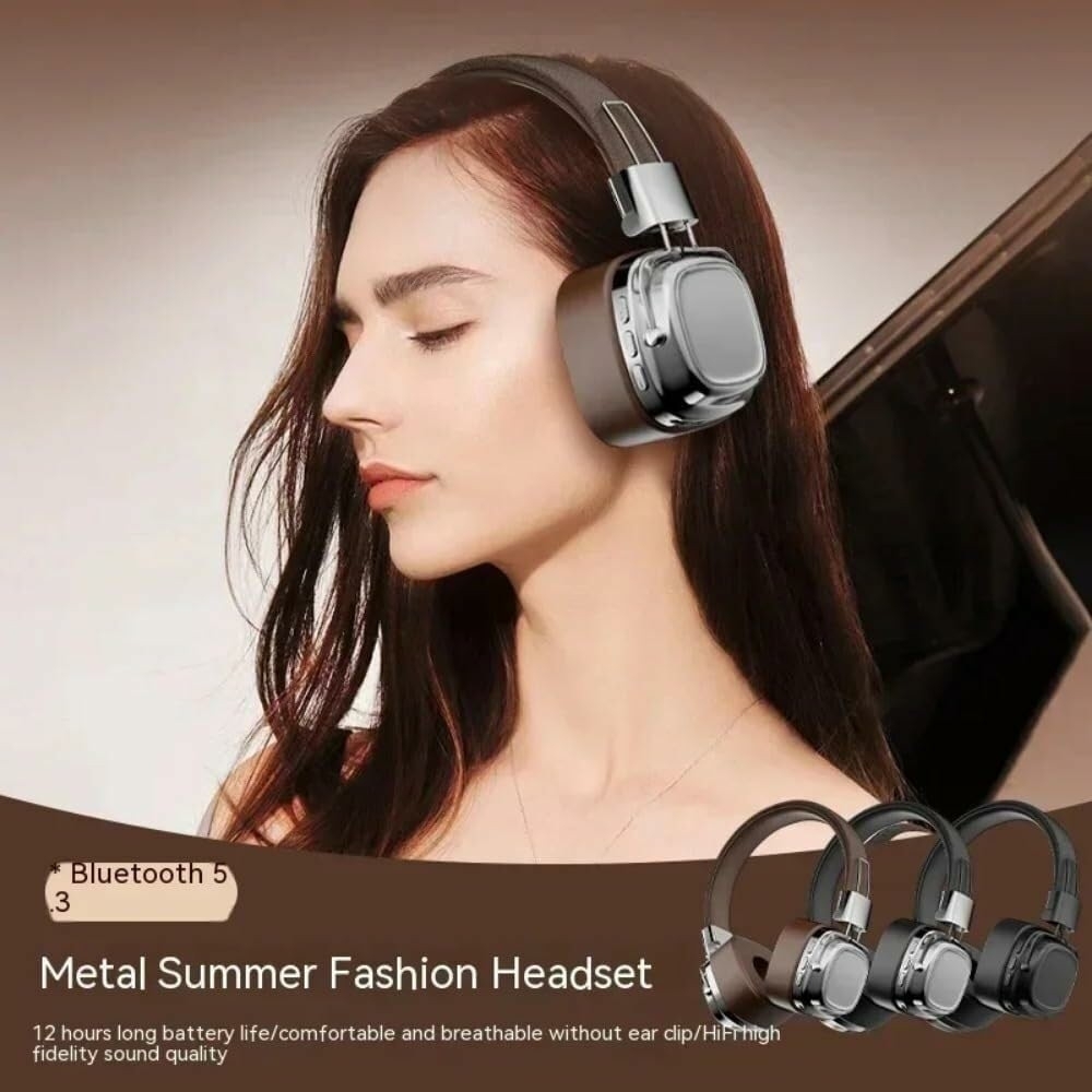 Bluetooth HiFi Sound Over Ear-hörlurar Brusreducering Trådlöst Headset - Silver+Svart