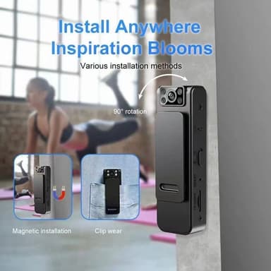 L8+ WiFi HD 1080P Minikamera Back Clip Bodycam Röst- och ljudinspelare
