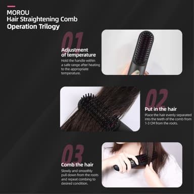 Sladdlös plattång Curler Temperaturdisplay Curling Iron Hårkam