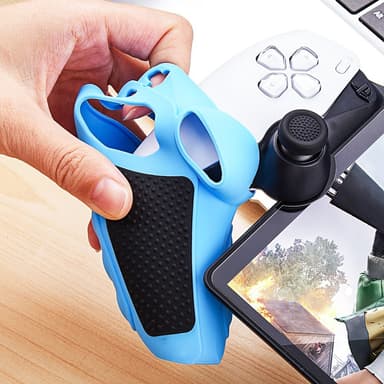 Playstation 5 / PS5 Silikon Skin Skal Fodral Anti-Slip Skydd + Joystick Caps - Blå