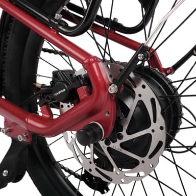 Virum  - Fällbar Ultra-Lätt Elcykel 36V 10Ah - Sangria Röd