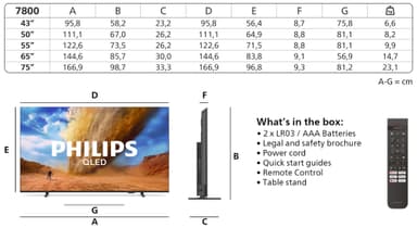 Philips 55” PUS7800 4K QLED Smart TV (2023)