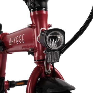 Virum  - Fällbar Ultra-Lätt Elcykel 36V 10Ah - Sangria Röd