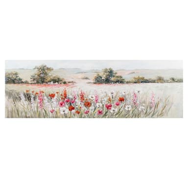 Oljemålning 50x150cm, vallmo
