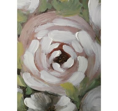 Väggkonst WALLY 60x60cm, vita blommor