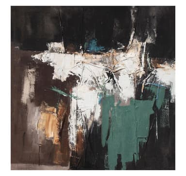 Oljemålning 120x120cm, abstrakt kväll