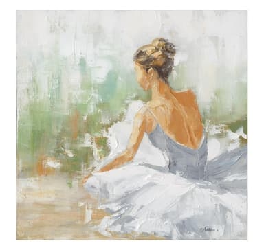 Oljemålning 80x80cm, dansare i vitt