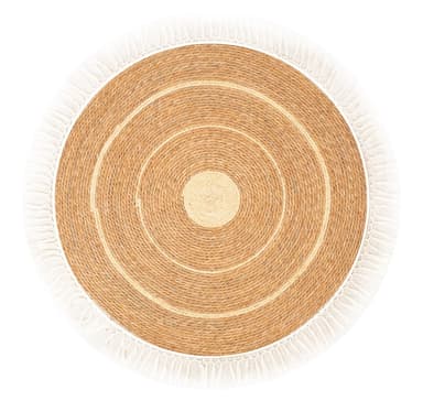 Matta SELITA D100cm, naturlig med fransar