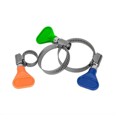 Set med 50 produkter. Rostfri zebra slangklämma 25-40mm med fjärilsnyckel