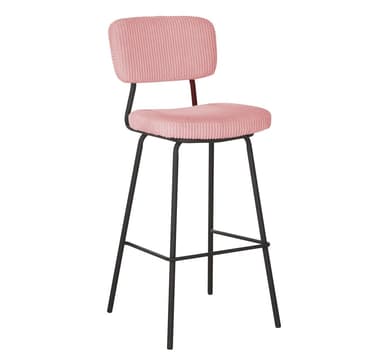 Barstol KEIU 46x49xH107cm, vintage rosa manchester