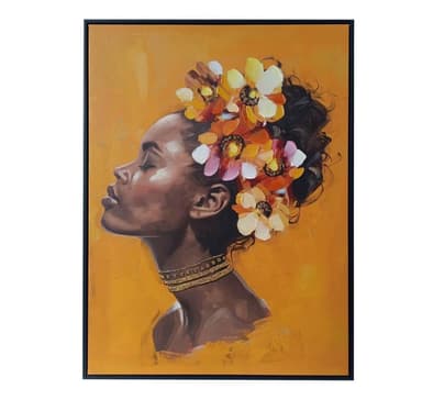 Väggkonst WALLY 60x80cm, kvinna och blommor 1