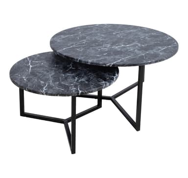 Soffbord AKIRA 2st set D80xH45cm, D60xH37cm, mörkgrå
