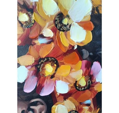 Väggkonst WALLY 60x80cm, kvinna och blommor 1