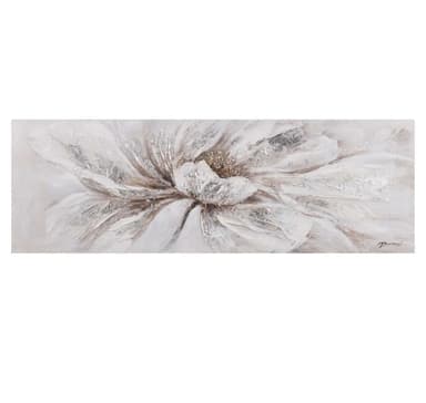 Oljemålning 50x150cm, vit blomma