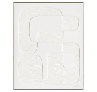 Målning med ram 80x100cm, vit form