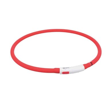 Säkerhetskrage blixtljusring USB XS-XL 70cm/10mm röd