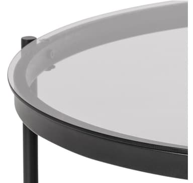 Soffbord BAYONNE, D79xH42cm, rökglas