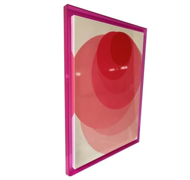 Väggkonst WALLY 60x80cm, rosa cirkel, akryl