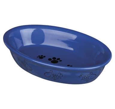 Kattskål, oval, keramik, 0,2 l/15 × 10 cm